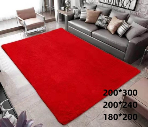 Alfombra Lisa Peluda 200 X 300  Para Decorar Living Tf.