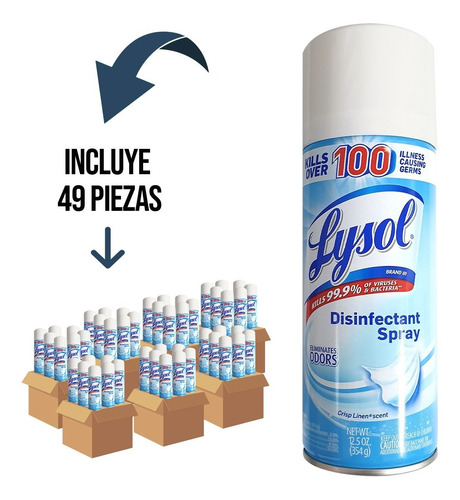 49 Pzs Lysol Spray Desinfectante 354g