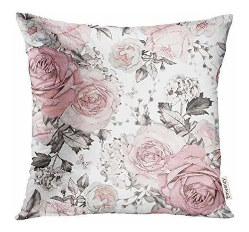 Golee - Funda De Almohada Con Diseño De Flores, Color Gris, 