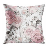 Golee - Funda De Almohada Con Diseño De Flores, Color Gris, 