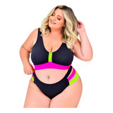 Biquini Cintura Alta Plus Size Feminino