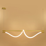 Pendente Led Corda 120cm Silicone Dourado Pd2191 Sala Mesa