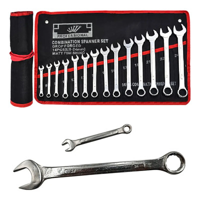 LYAKIXAZY Juego 14 Llaves Doble Matraca Combinada Cromo Vanadio 8-24mm Kit de Llave Trinquete de Aleación de Acero, Herramienta De Matraca Mecánica, Llave Combinada de Carraca de Cabeza Fija con Bolsa | MercadoLibre