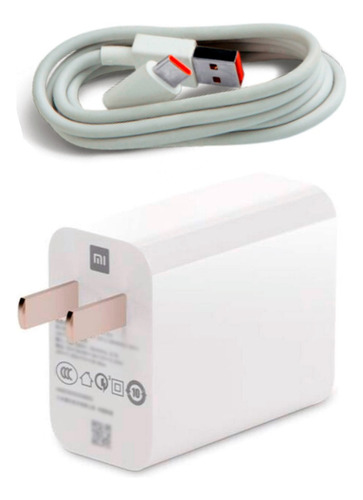 Cargador Xiaomi 33w+cable 2m Tipo C Carga Rápida Redmi Note