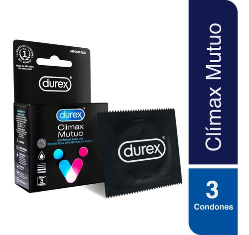 Durex Clímax Mutuo Cj 3 Condones De Látex Con Benzocaína