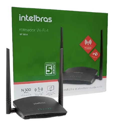 Roteador Repetidor, Intelbras Rf 301 K Preto Bivolt Wireless