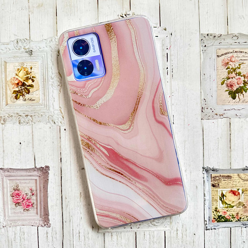 Funda Tpu Diseño Marmol Rosa Dorado Para Moto Edge 30 Neo