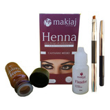 Kit Profissional Henna Sobrancelha + Pincel Castanho Médio