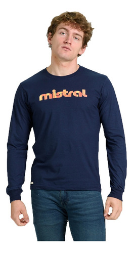 Remera Estampada Manga Larga Algodón Hombre Mistral 15033-2