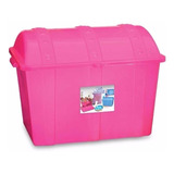 Kit 6 Caixa Bau Infantil Plastico Rosa