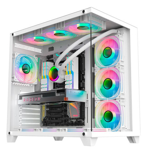 Gabinete Gamer K-mex Aquário Cg-w2j1 Atx Ghost Shark White