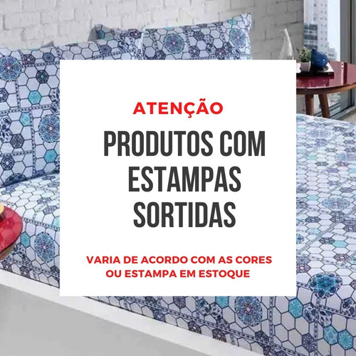 Roupa De Cama Lençol Solteiro 3 Pçs Microfibra Estampado Lux