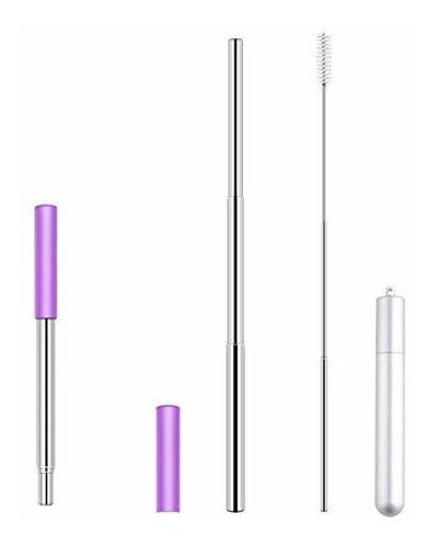 Reusable Telescope Straw, Portable Stainless Steel Collapsib