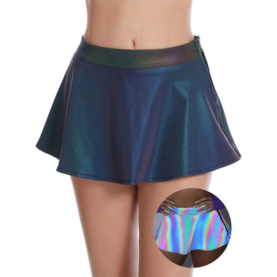 Minifalda Reflectante Falda Shorts Corta Mujer Fiesta Sexy | Meses sin interés