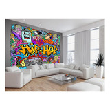 Adesivo De Parede Arte Graffiti Mural Hip Hop M² Tra126