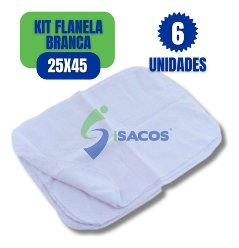 Kit 6 Flanela Branca Pano Limpa Vidro Carro 100% Algodão