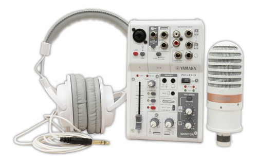 Kit Estudio Micrófono Mezcladora Auriculares Podcast Yamaha