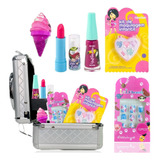 Maleta Kit Maquiagem Infantil Mini Sombras Unicórnio Gloss +