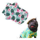 Camisa Ropa Perro Mascota Hawai Guayabera Flores Drisfraz