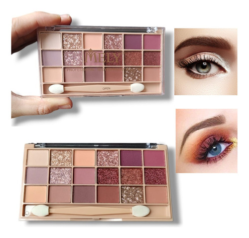 Paleta De Sombras Profesional Compacta 18 Und Mely