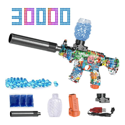 M416 Pistola De Hidrogel Automática De Juguete,pistola De Juguete Infantil De Bola De Hidrogel Con Silenciador Y 30000 Balls,color Camuflaje De Dinosaurio | MercadoLibre