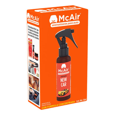 Aromatizante Mcair En Spray Para Auto Aromas Color Ambar Fragancia New Car Auto Nuevo