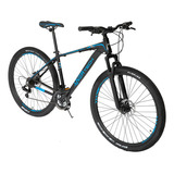 Bicicleta Mtb Overtech R29 Aluminio Full Shimano Fr Disco Pp Color Negro/azul/azul Tamaño Del Cuadro L