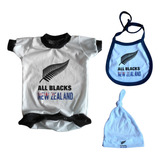 Set Bebe Body + Extras Rugby All Blacks Nueva Zelanda