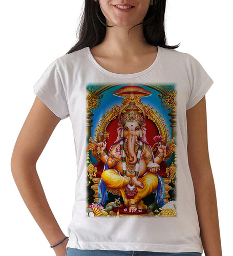 Remera Ganesha Hindú Meditación Mujer Purple Chick