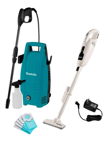 Kit Hidrolavadora De Alta Presión Makita Hw101 + Aspiradora