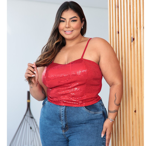 Cropped Paete Feminino Plus Size Com Bojo Gg Ao G3