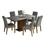 Juego Comedor Mesa Tablero Madera 6 Sillas Hanna Madesa M/g