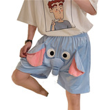 Pantalones Cortos De Pijama Con Diseño De Elefante Divertido