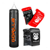  Kit Saco Pancadas Boxe 160 Cm + Luva Adulto + Luva Infantil