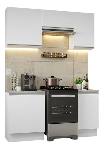 Armario De Cocina Completo 160cm Glamy Madesa - Blanco