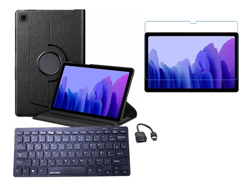 Capa Giratória P/ Tablet A7 T500 Teclado + Cabo C + Pelicula