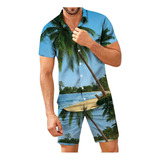4u Conjunto De Ropa De Playa Hawaiana Para Hombre, Camisa Bo