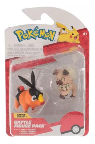 Figuras Pokemon Tepig + Rockruff - Pokemon Battle Ready