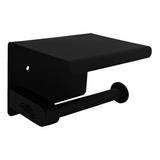 Portarrollo Para Baño Soporte Para Celular Negro