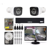 Kit 2 Câmeras Segurança Ahd Dvr Intelbras 4ch Monitor 15 Pol