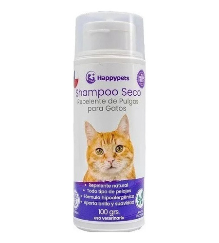 Shampoo Seco Repelente De Pulgas Para Gatos, Hipoalergénico