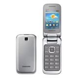 Celular Samsung Gt C3592 Dual Chip Cam 2.0 Idoso Flip- Prata