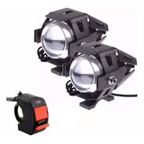 Par Farol Milha Led U5 Auxiliar Lampada Moto 12v~24v Xenon