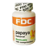 Papaya Enzima 100 Comp Masticables Sin Azúcar  Fdc