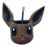 Mate Eevee Impreso En 3d Pintado A Mano Incluye Bombilla