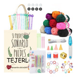 Hermoso Bolso Tejido, Set Para Tejer A Palillo Y Accesorios.