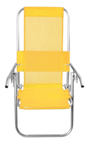 Cadeira De Praia Alumínio Reclinável Reforçada 150kg
