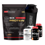 Kit Six Protein 2kg+ 2 Bcaa 4,5 100g+2 Power Creatine 100g