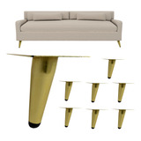 Kit 8 Patas Contemporaneas De Acero Mueble Sofa Mesa Doradas