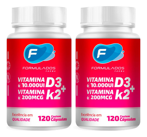 Vit D3 10.000 + Vit K2mk7 200 Mcg 120 Cp Kit 2 Fr 240 Cp 